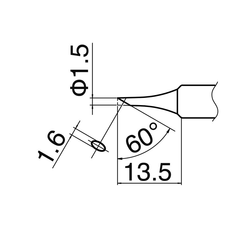 Hakko T18-CF15 Bevel Soldering Tip for Hakko FX-888/FX-8801 - 1.5 mm/60deg x 13.5mm - Image 5